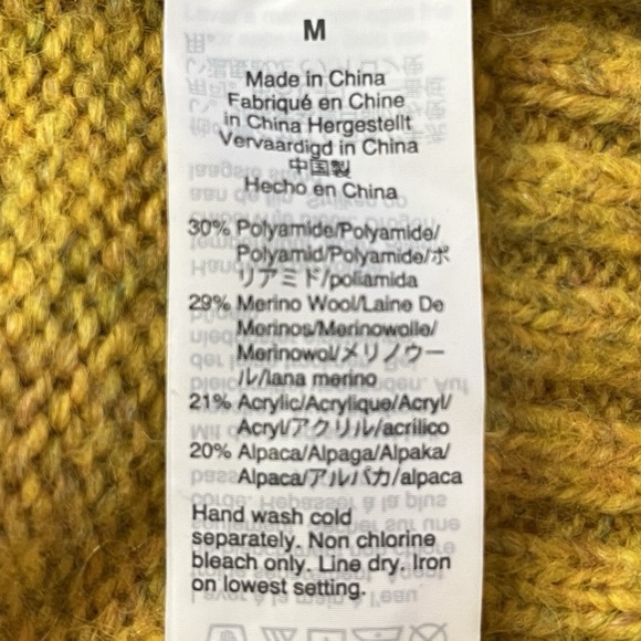 J. Crew Wool Alpaca Blend Pullover Sweater Womens M Gold Crewneck Fuzzy Cozy - Picture 6 of 7